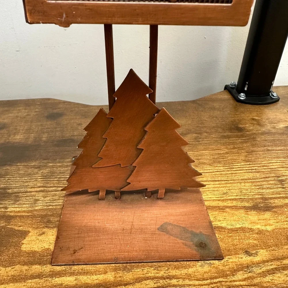 Rustic Copper Metal Snowflake Lantern Tea Light Candle‎ Holder Winter Tree Decor